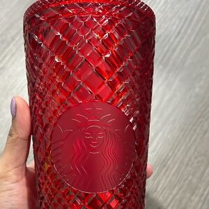 Starbucks Red Holiday Winter 2021 Jeweled Tumbler Cold Cup Venti 24oz Christmas